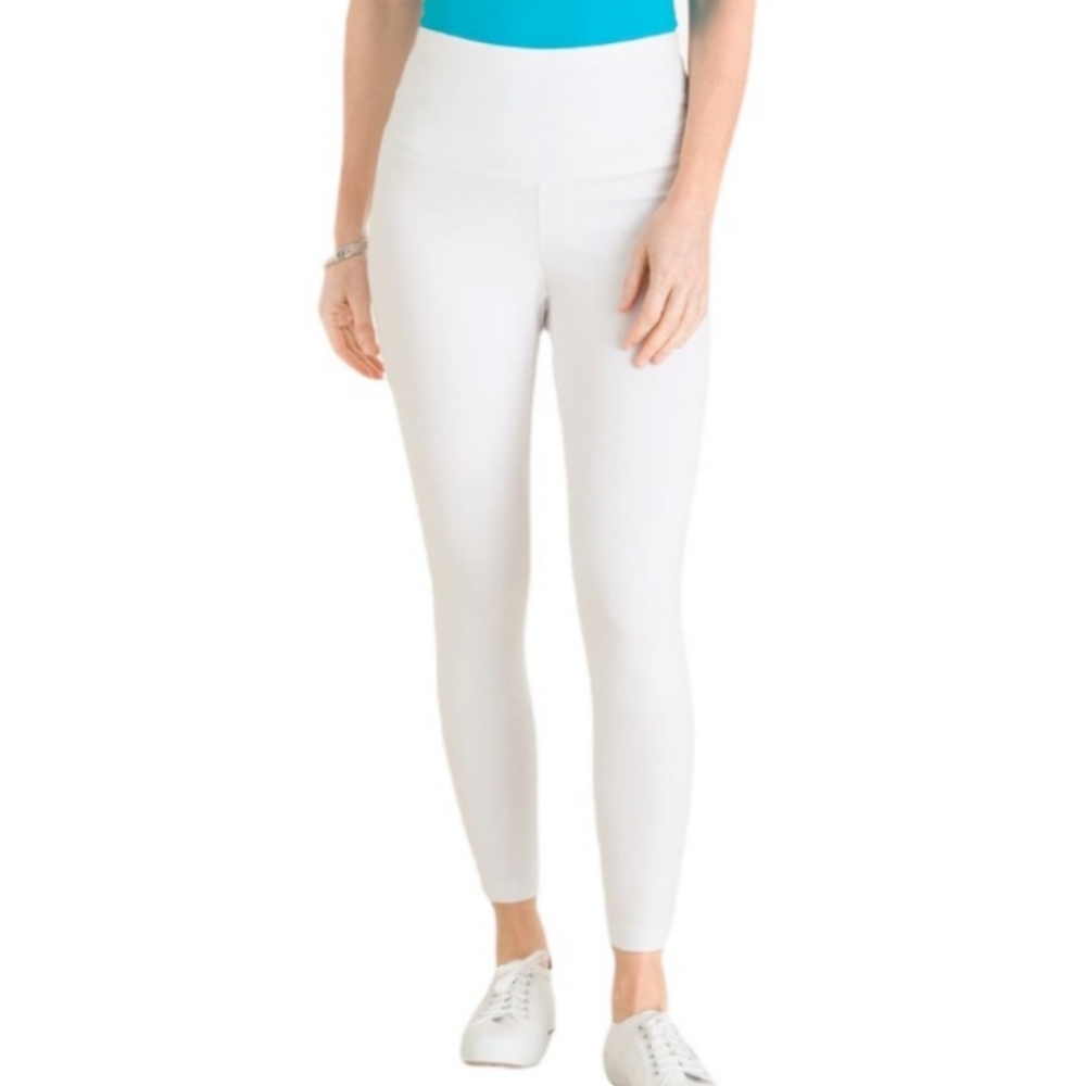 Chico's NWOT Hem-Detail Crop Leggings White
